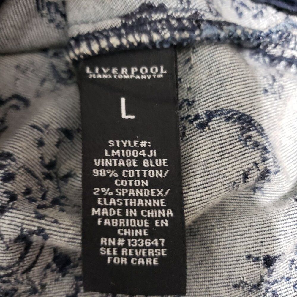 Liverpool Jeans Company Denim Distressed Blue Acid Wash Women's Jacket L - Picture 15 of 16